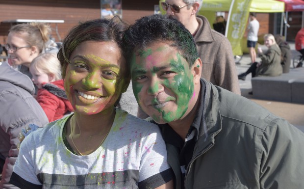 The Hindu festival Holi, famous for its colours, was celebrated in Lincoln today. 