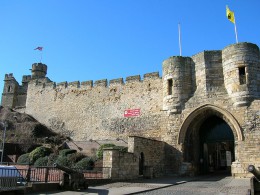 The Lincoln Castle entrance on a summers day.