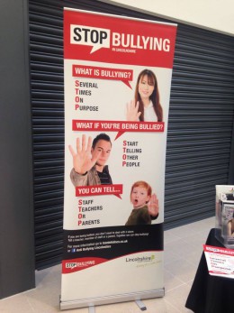 A banner promoting anti-bullying to raise awareness for Anti-Bullying Week. 