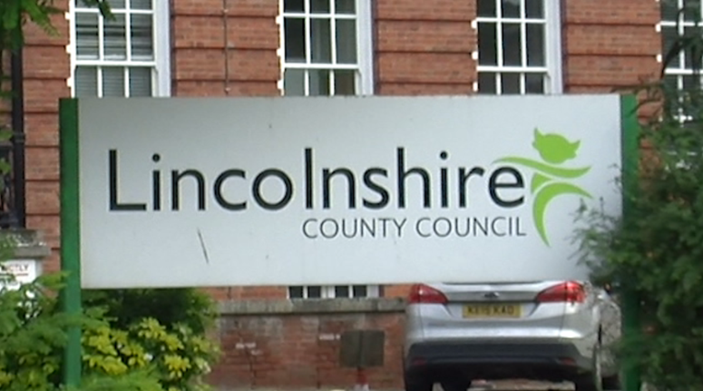 A sign infront on the Lincolnshire County Council building