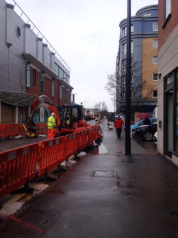 Students are complaining about disruptive road work outside of their accommodation. Photo: Katie Whilesmith