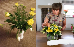 Left: What one iflorist customer received on Mother’s Day. Right: The same bouquet advertised on the iflorist Youtube account.