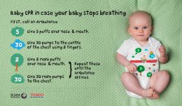 St. Johsn Ambulance is working closely with Tesco, to teach parents how to do CPR on their children.