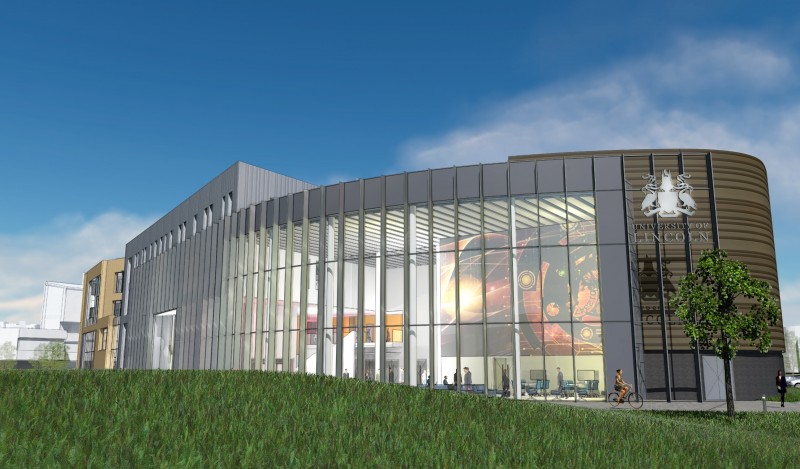 The proposed view from outside the new Isaac Newton Building. Photo: University of Lincoln