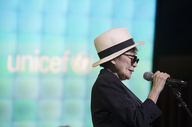 Yoko Ono By Global Launch of Unicef Imagine Project
