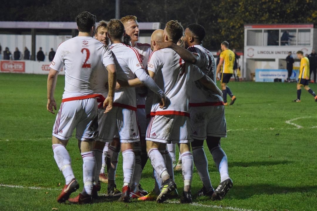 The Whites celebrate scoring the winner in the 86th minute.