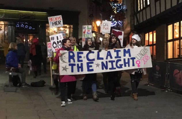 Photo: Whitney Jones. Lincolnshire Rape Crisis held a Reclaim the night March on November 24 2018.