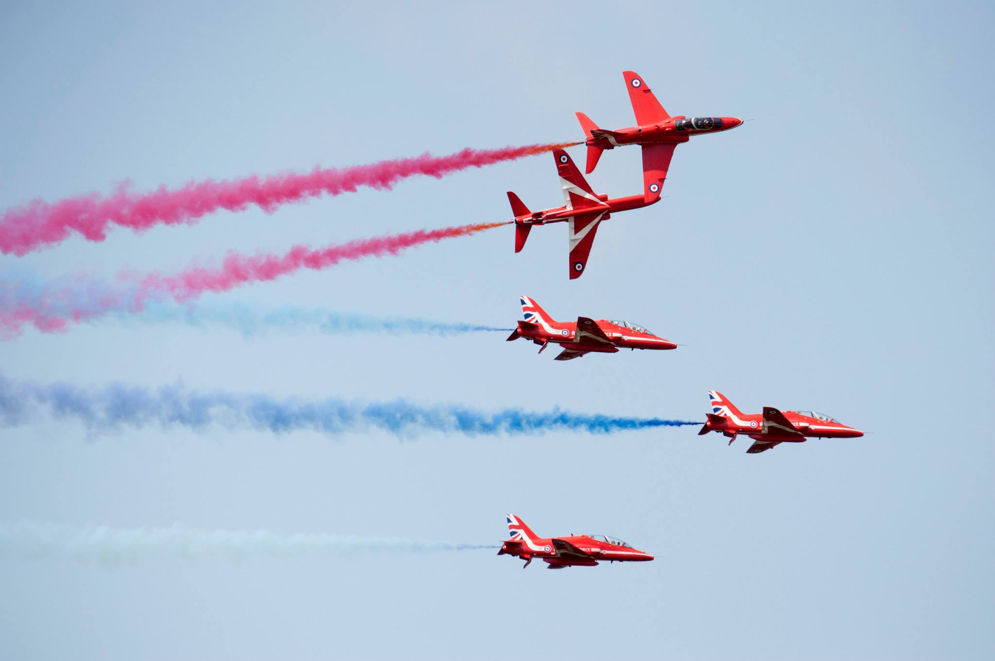 Red Arrow display at the Scampton Airshow 2018