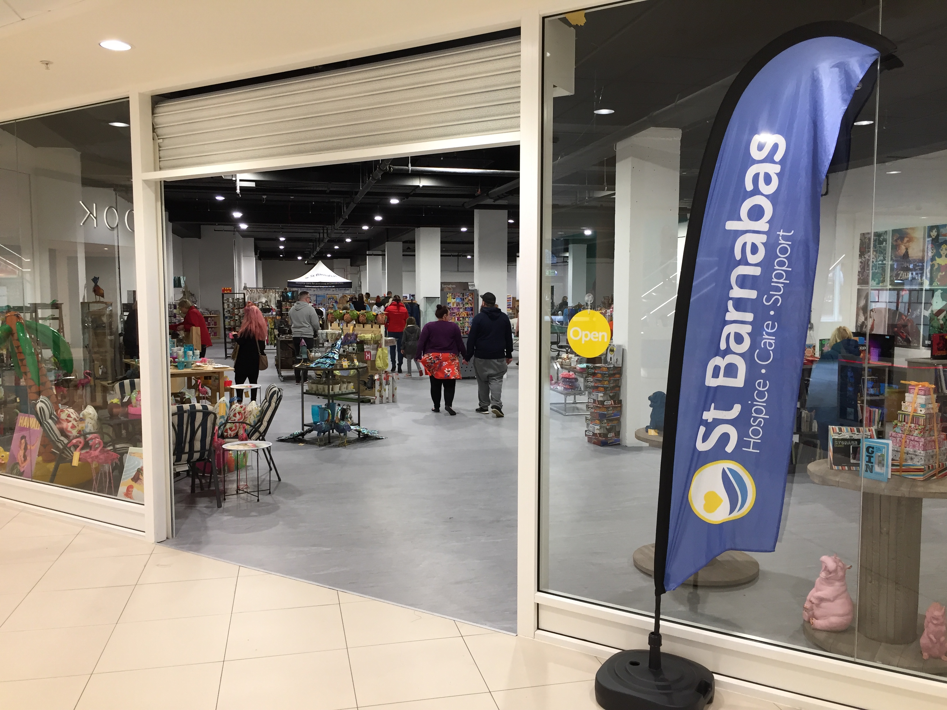 St. Barnabas pop-up shop in Waterside Shopping Centre