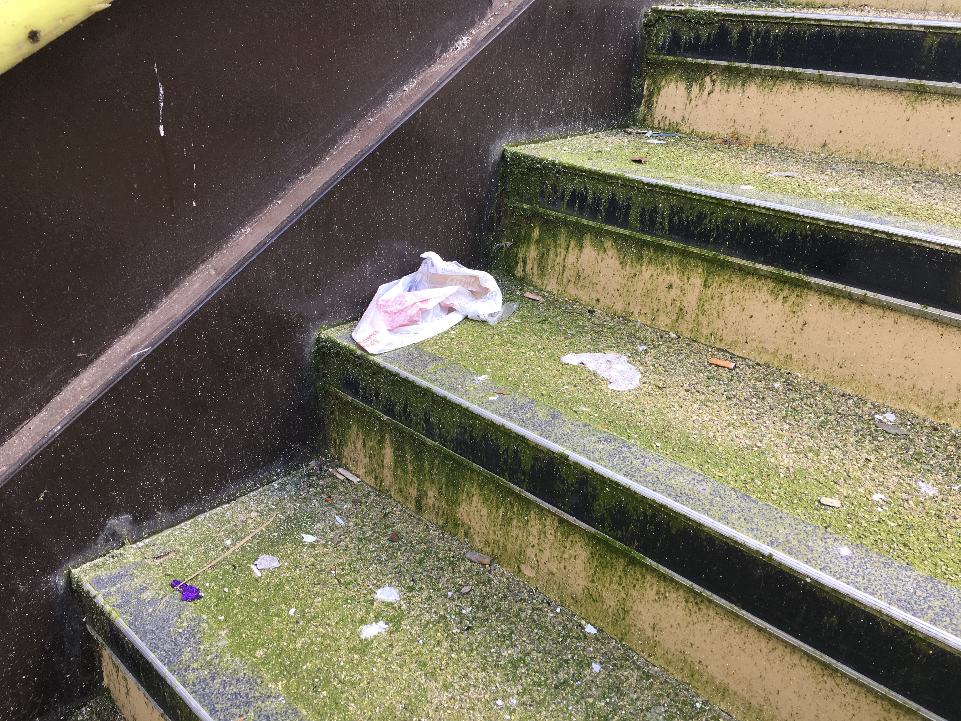 Litter has become a problem on the High Street footbridge