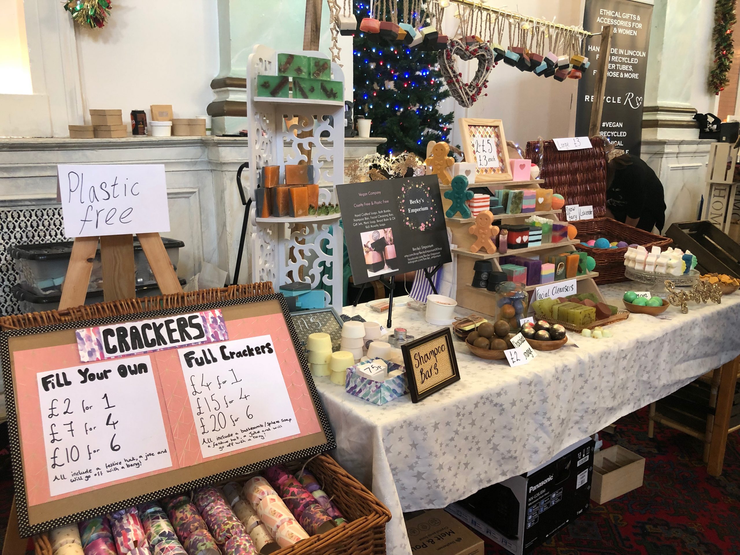 Becky's Emporium stand selling cruelty free soaps and bath bombs.
