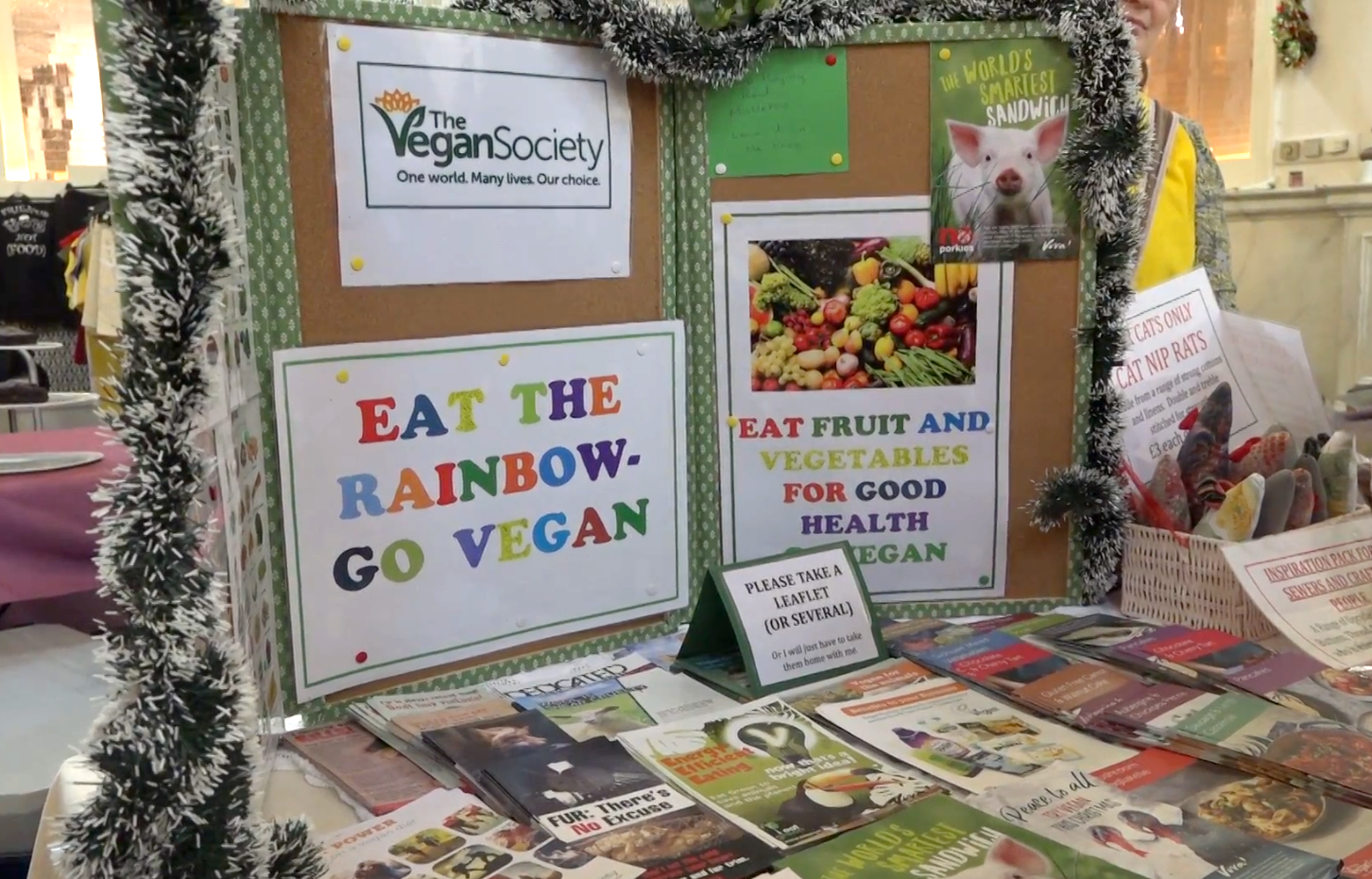Vegan Festival leaflet stand. Photograph by: Dilbag Kaur Dhaliwal