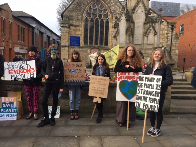 Youth climate change protesters in Lincoln