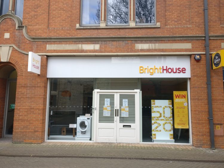 BrightHouse store front, on St Benedicts' Square stands proudly regardless of its collapse.
