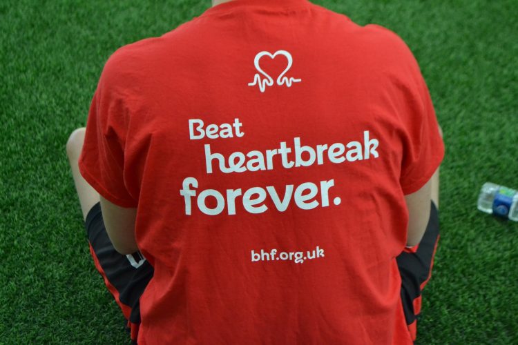 'Beat Heartbreak Forever' , The Heart Foundation slogan seen on the football teams training tops: by Dilbag Dhaliwal