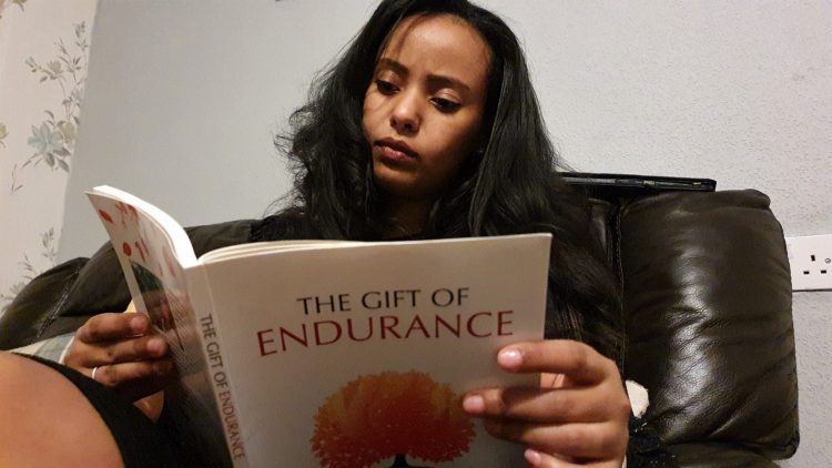 Author Betab Zena reading The Gift of Endurance.